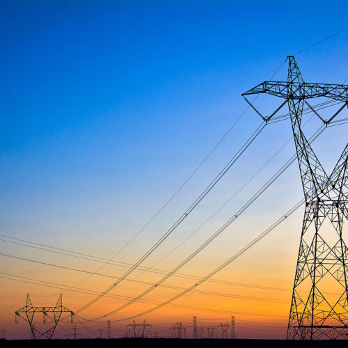 powerlines at sunset