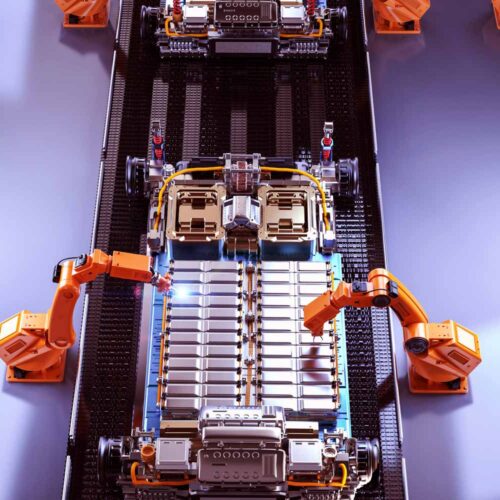 robots working on ev battery
