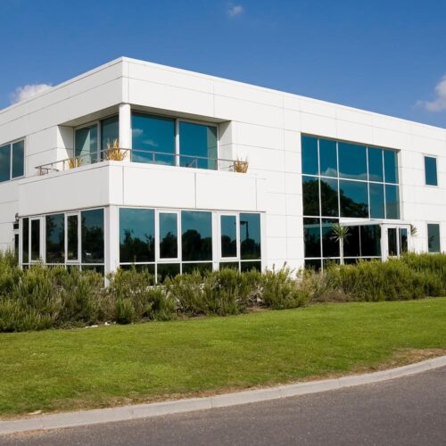 white office building