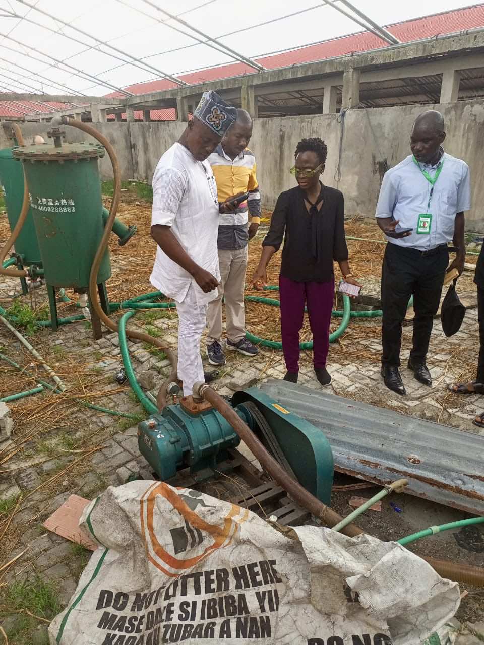 RMI team visits the biogas facility at Oko Oba Abattoir