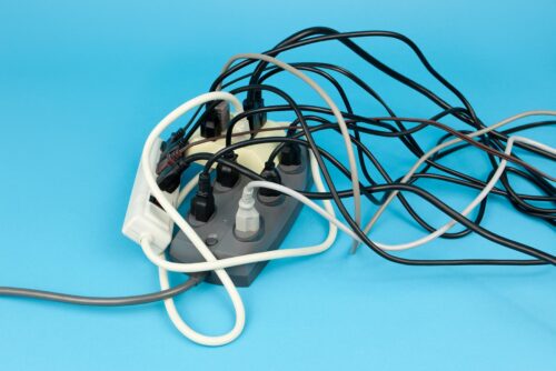 power strips with too many things plugged in