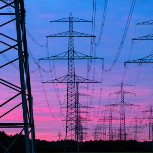 powerlines at sunset