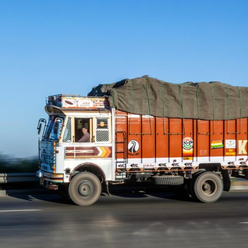 Truck in India on highway