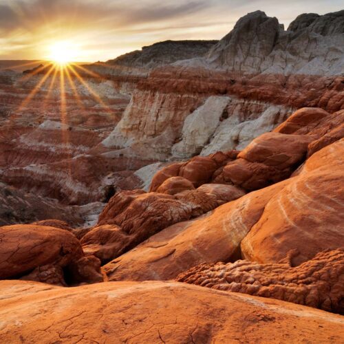 Utah sunset at Paria rimrocks