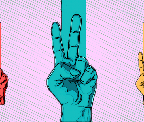 hands holding up sequential fingers